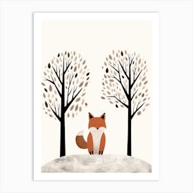 Cute Minimal Fox Illustration 5 Art Print