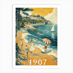 Aihrgdesign A Vintage Poster Of A Seaside Resort In 1907 With 44a9bee0 C30a 487a 9274 Fccf79c45baa 1 Art Print