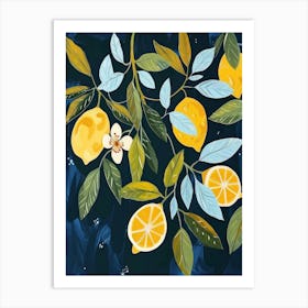 Lemons On A Branch Art Print