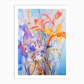Abstract Flower Painting Bluebell Art Print