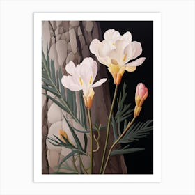 Flower Illustration Freesia 1 Art Print