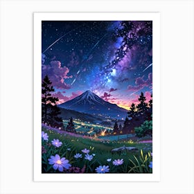 Night Sky Anime aesthetic 29 Art Print