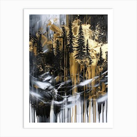 Black And Gold Painting 13 Art Print