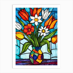 Tulips In A Vase 3 Art Print