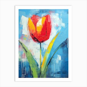 Tulip Whirlwind: Urban Blooms, Basquiat Style Art Print