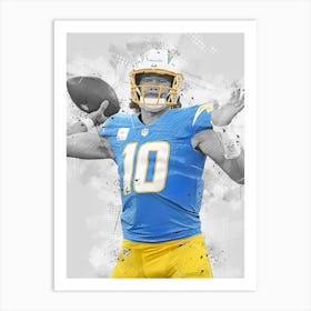 Justin Herbert Los Angeles Chargers Art Print