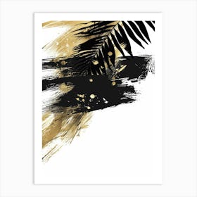 Gold And Black Palm Leaves 4 Art Print