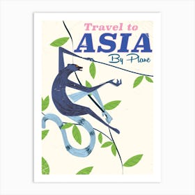 Travel To Asia By Plane Art Print