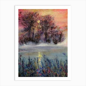 Sunset By The Lake Art Print