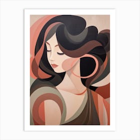 Woman With Long Hair Art Print