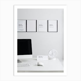 White Office Mockup Art Print