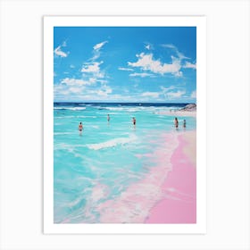 An Oil Painting Of Pink Sands Beach, Harbour Island 3 Art Print