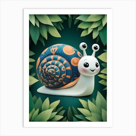 Snail In The Forest Art Print