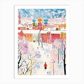 Winter Snow Moscow   Russia Snow Illustration Art Print