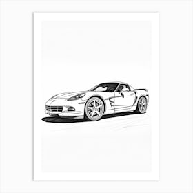 Chevrolet Corvette Line Drawing 8 Art Print