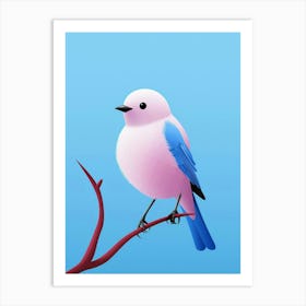 Minimalist Eastern Bluebird 3 Illustration Art Print