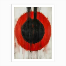 Black And Red Circle Art Print