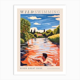 Wild Swimming At River Great Ouse Bedfordshire 3 Poster Art Print