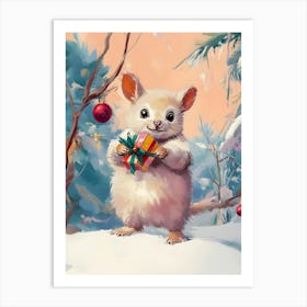 Christmas Mouse 4 Art Print