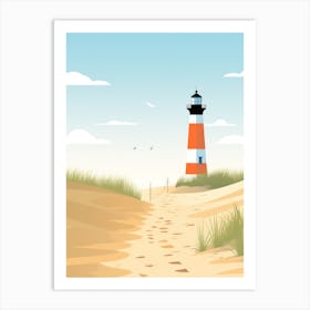Baltic Sea And North Sea, Minimalist Ocean and Beach Retro Landscape Travel Poster Set #8 Art Print