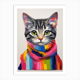 Baby Animal Wearing Sweater Cat 4 Art Print