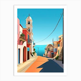 Algarve, Portugal, Flat Illustration 1 Art Print