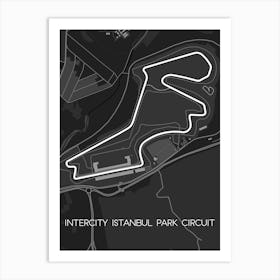 Intercity Istanbul Park Circuit Track map Art Print