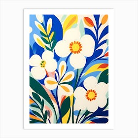 Oriental Carpet Many Flowers In The Style Of Matisse (4) Art Print