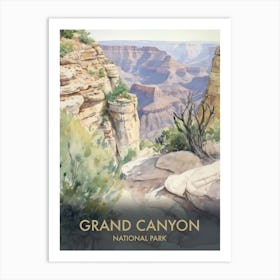 Grand Canyon National Park Watercolour Vintage Travel Poster 2 Art Print