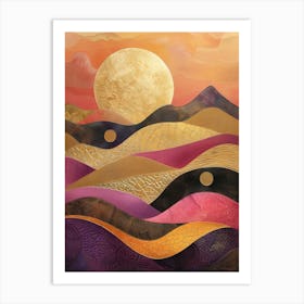Sunset In The Desert 5 Art Print