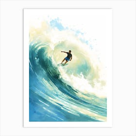 Surfing In A Wave On Tulum Beach, Riviera Maya Mexico 3 Art Print