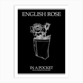 English Rose In A Pocket Line Drawing 3 Poster Inverted Art Print