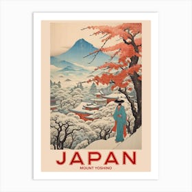 Mount Yoshino, Visit Japan Vintage Travel Art 3 Art Print
