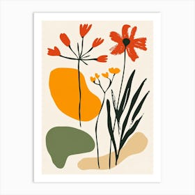 Flowers And Leaves 6 Art Print