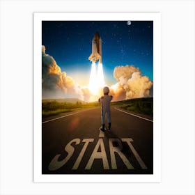 Start The Rocket Launch Art Print