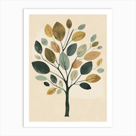 Lime Tree Minimal Japandi Illustration 1 Art Print