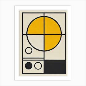 abstract bauhaus Yellow Squares Art Print