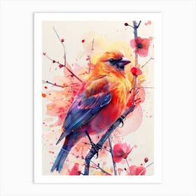 Bird Watercolor Painting Art Print