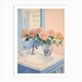 A Vase With Rose, Flower Bouquet 3 Art Print