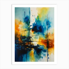 Sailboats In The Harbor Art Print