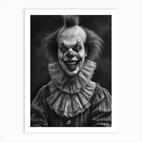 The Clown in the Dark Creepy Freaky Clown Art Print