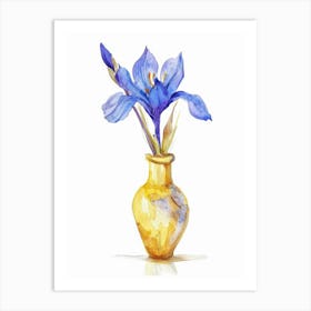 Blue Iris In A Vase Art Print