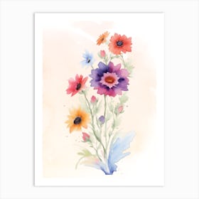 Watercolor Flowers 6 Art Print