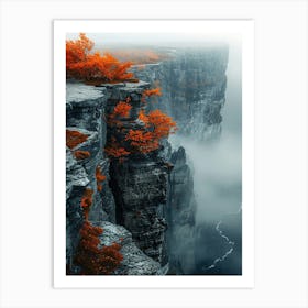 Cliffs And Trees Art Print