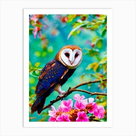 Barn Owl Tropical bird Art Print