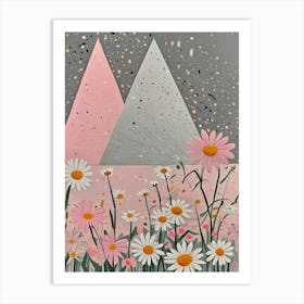 Daisies & Triangles Art Print