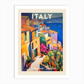 Cinque Terre Italy 4 Fauvist Painting  Travel Poster Art Print