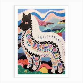Maximalist Animal Painting Arctic Fox Art Print