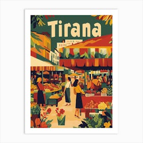 Aihrgdesign A 1970s Inspired Travel Poster For Tirana Art Print