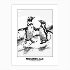 Penguins Chasing Eachother 2 Art Print